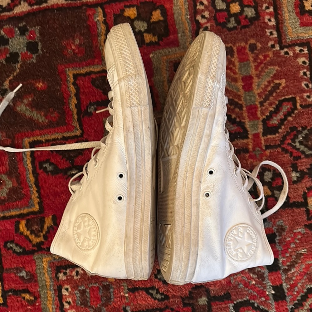 Converse White High-Top Sneakers leather - 9.5